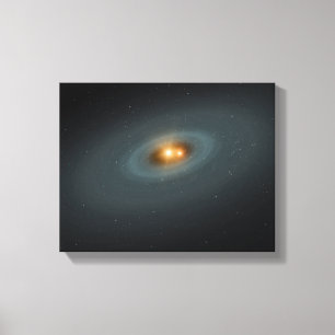 Toile Une paire d'étoiles serrée et un disque environnan