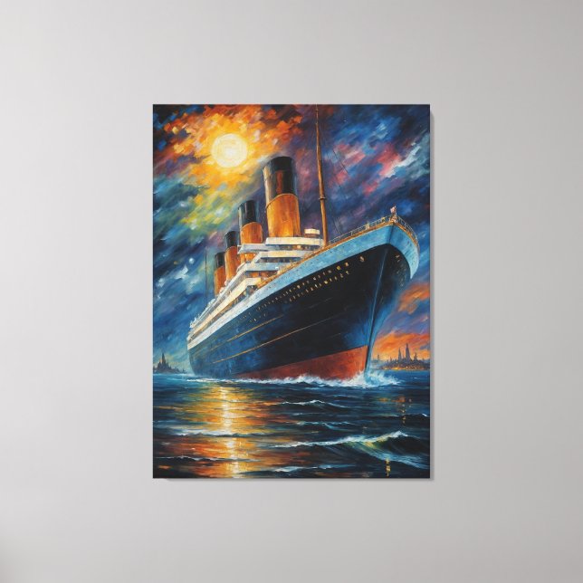 Toile une peinture d'un bateau dans l'eau (Recto)