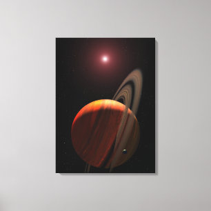 Toile Une planète de géant de gaz satellisant un nain