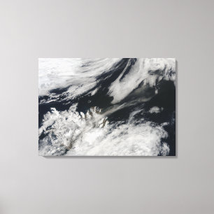 Toile Une plume grise pâle de cendre souffle du sommet