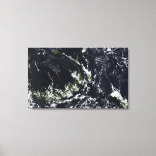 Toile Une plume volcanique de la caldeira de Rabaul