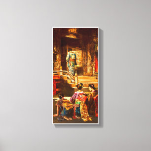 Toile Une princesse japonaise allant au mur de l'église