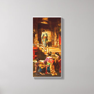 Toile Une princesse japonaise allant au mur de l'église