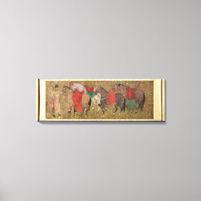 Toile Une salle avec des chevaux (Recto)