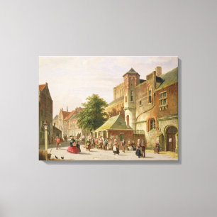 Toile Une scène de rue à Amsterdam