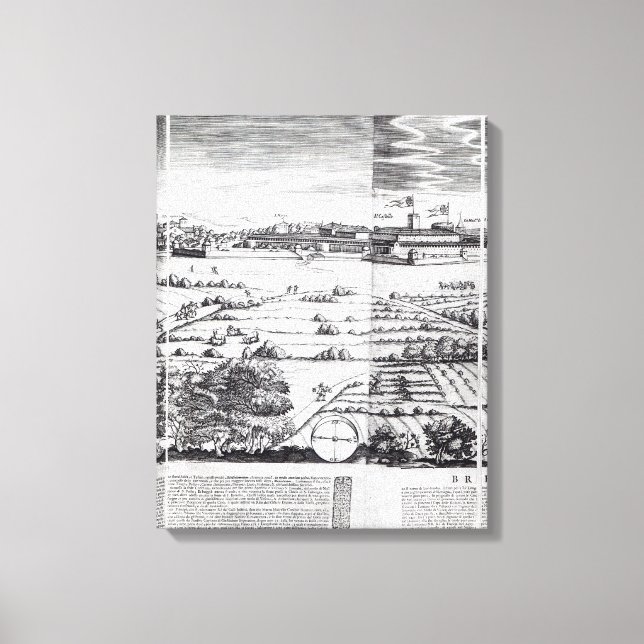 Toile Une section d'une carte de Milan, 1640 (Recto)