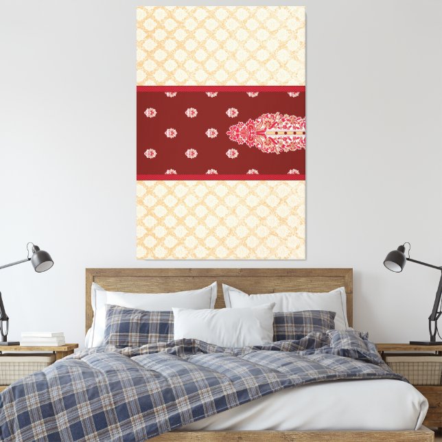Toile Une superbe robe mariage indienne ornée d'exqui (Insitu(Chambre))