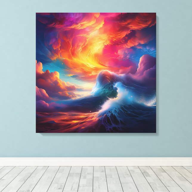 Toile Une tempête parfaite de couleurs (Insitu (Plancher de Bois))
