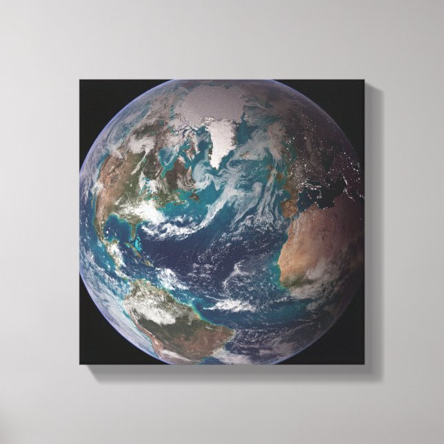 Toile Une vue complète de la Terre montrant les données  (Recto)
