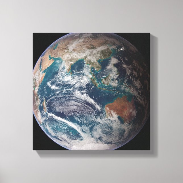 Toile Une vue complète de la Terre montrant les données  (Recto)