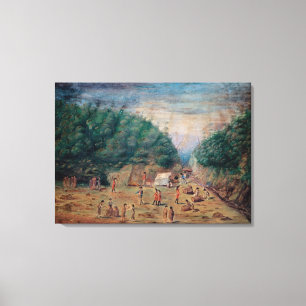 Toile Une vue de l'endroit d'arrosage du "effort"