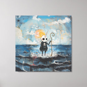 Toile Unicorn Crâne Magique de cuisine Goth Spider AI Ar