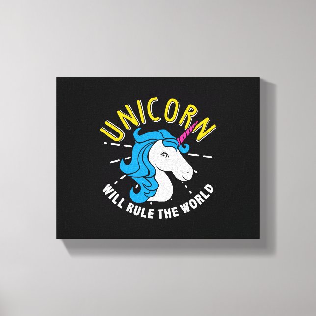 Toile Unicorn Lover Gift unicorn Will Rule the World (Recto)