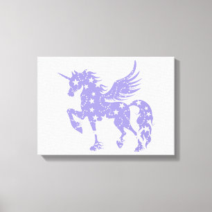 Toile Unicorn pegasus - Choisissez la couleur arrière -