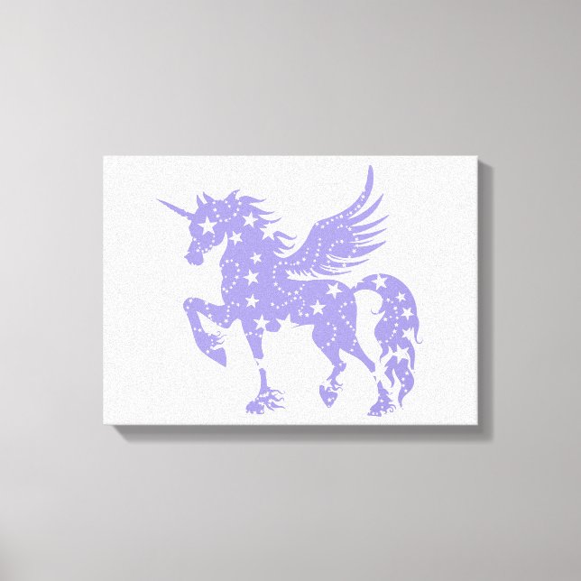 Toile Unicorn pegasus - Choisissez la couleur arrière -  (Recto)