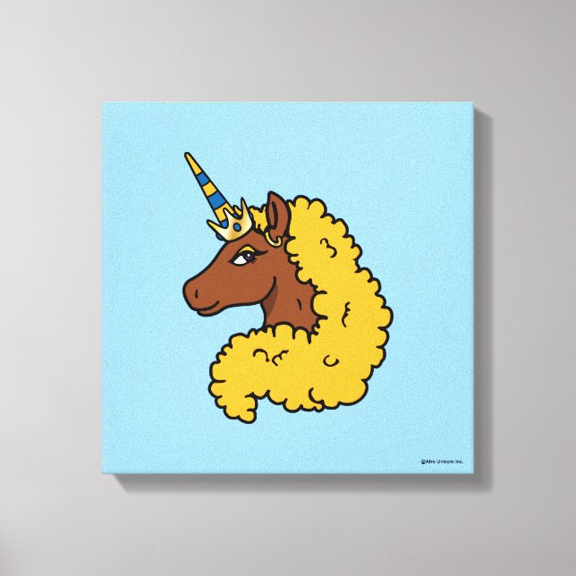 Toile Unicorne Afro Jaune (Recto)
