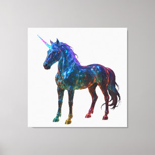 Toile Unicorne en verre arc-en-ciel magique