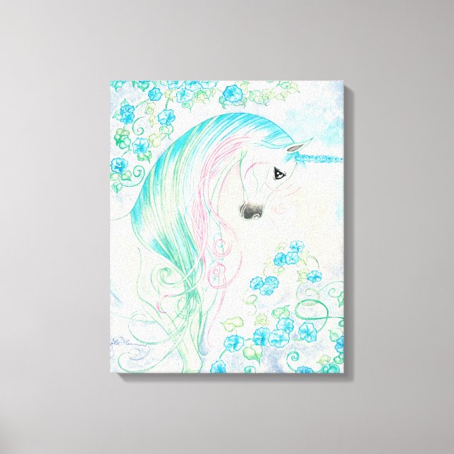 Toile Unicorne parmi les gloires du matin (Recto)