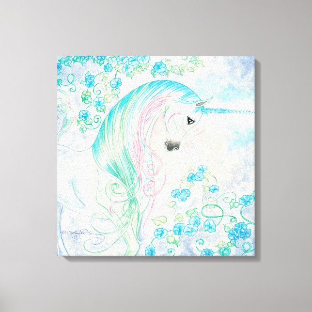 Toile Unicorne parmi les gloires du matin (Recto)
