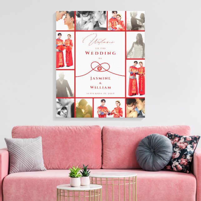 Toile Union de Double Bonheur de Noeud Rouge Chinois de  (Insitu(Salon))