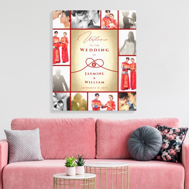 Toile Union de Double Bonheur de Noeud Rouge Chinois de  (Insitu(Salon))