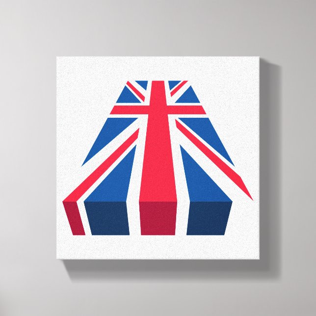 Toile Union Jack, drapeau britannique en 3D (Recto)