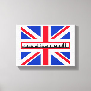 Toile Union Jack Drapeau Londres Skyline Canvas