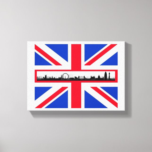 Toile Union Jack Drapeau Londres Skyline Canvas (Recto)