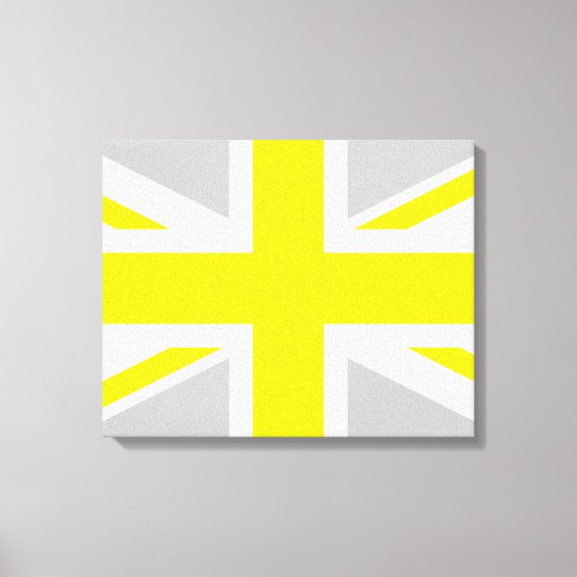 Toile Union Jack gris clair et jaune (Recto)