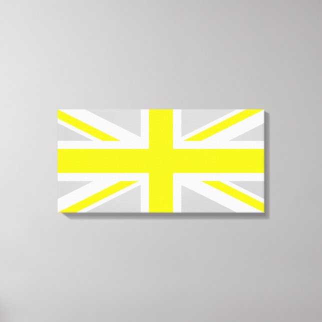 Toile Union Jack gris clair et jaune (Recto)