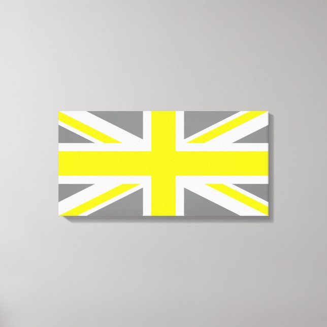 Toile Union Jack gris et jaune (Recto)
