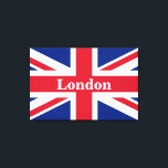 Toile Union Jack Londres ~ Baguette Drapeau Britannique<br><div class="desc">Drapeau du Royaume-Uni de Grande-Bretagne et d'Irlande du Nord avec texte de Londres. Laisser tel quel,  customiser du texte ou faire vide.</div>