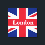 Toile Union Jack Londres ~ Baguette Drapeau Britannique<br><div class="desc">Drapeau du Royaume-Uni de Grande-Bretagne et d'Irlande du Nord avec texte de Londres. Laisser tel quel,  customiser du texte ou faire vide.</div>
