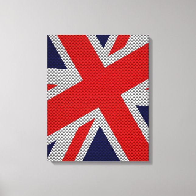 Toile Union Jack sur l'impression en fibre de carbone (Recto)