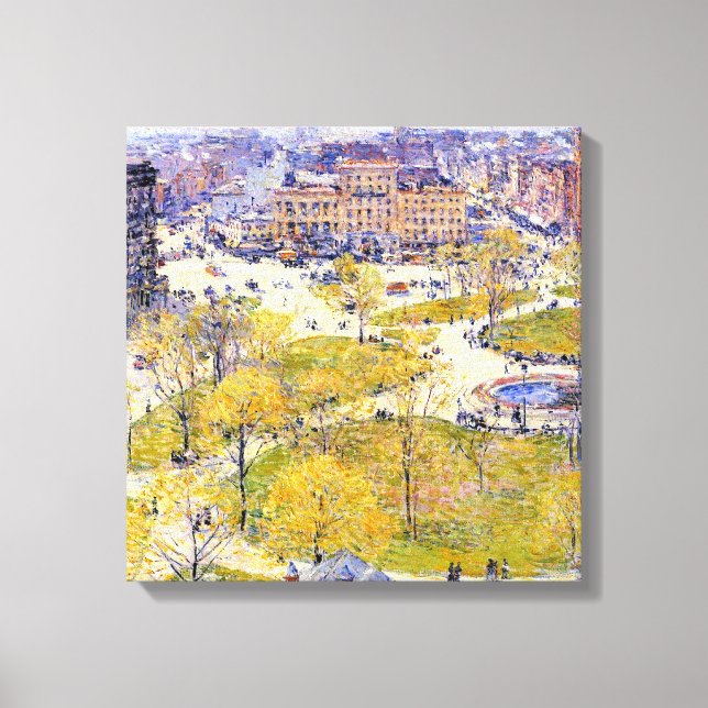 Toile Union Square au printemps par Frederick Childe Has (Recto)