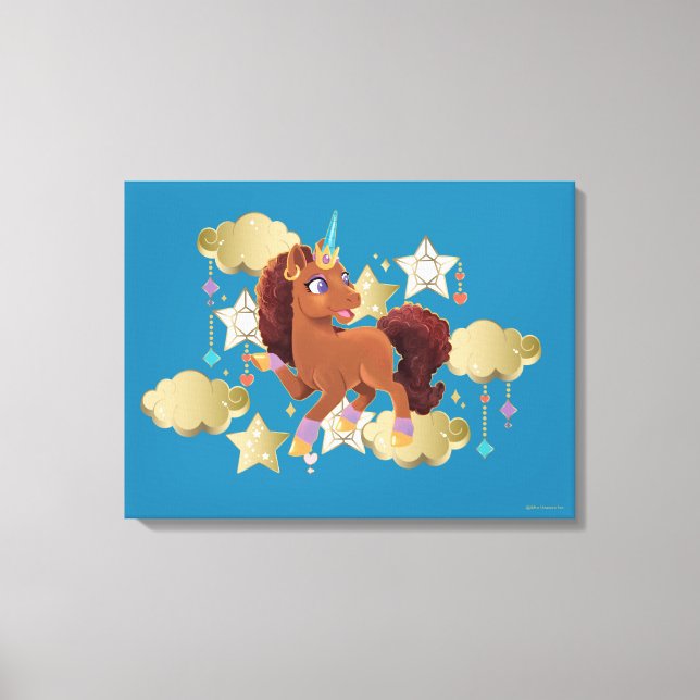 Toile Unique aux étoiles et aux nuages Unicorne (Recto)