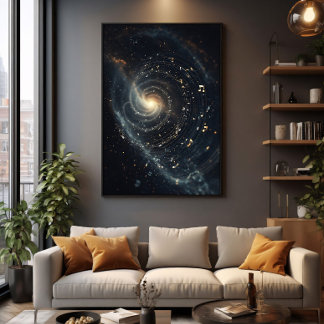 Toile Univers musical abstrait en spirale