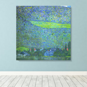 Toile Unterach au lac d'Attersee par Klimt, Art Nouveau 