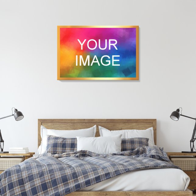 Toile Upload Your Image Photo Logo on Gold Background (Insitu(Chambre))