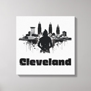 Toile Urban Cleveland Skyline Premium Canvas Art