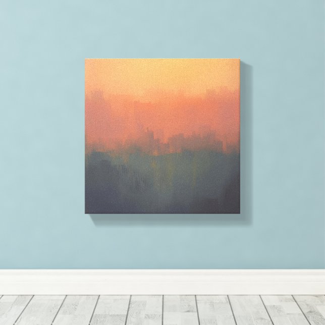 Toile Urban Dreamscape at Sunset - Abstrait Cityscape Ar (Insitu (Plancher de Bois))