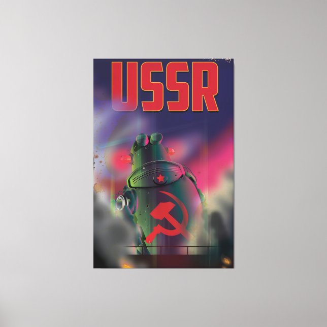Toile URSS Russie soviétique dessin animé voyage poster  (Recto)