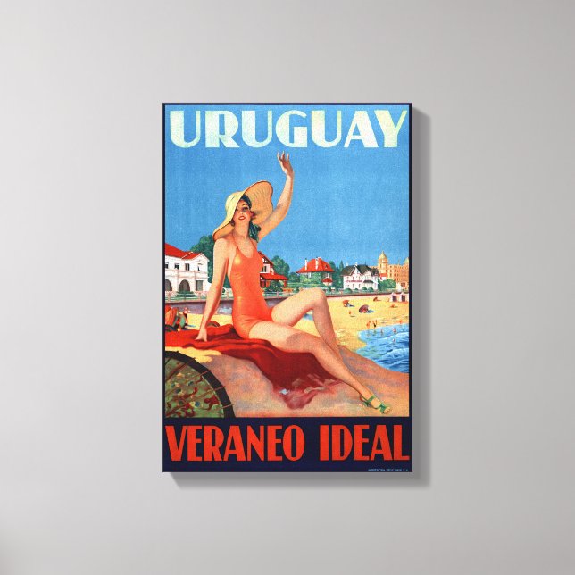 Toile Uruguay Veraneo Poster Vintage voyage idéal (Recto)