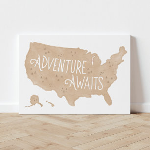 Toile US Map Kids Room Decor