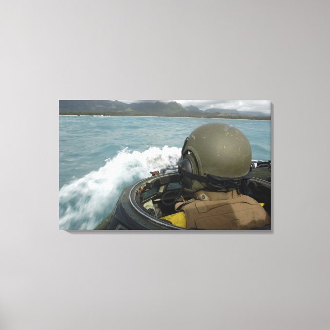 Toile US Marine conduit un véhicule d'assaut amphibie (Recto)