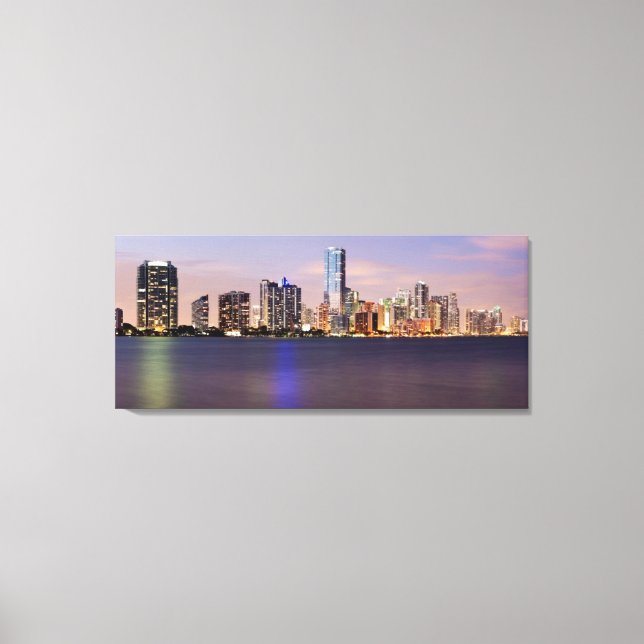 Toile USA, Floride, Miami skyline à crépuscule 2 (Recto)