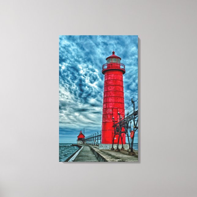 Toile USA, Grand Haven, Michigan, phare (Recto)