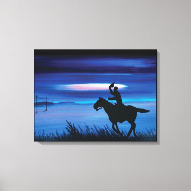 Toile USA Pony Express 🐎 Cowboy Rider Peinture (Recto)