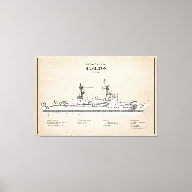 Toile USCG Cutter Hamilton whec-715 - SBD (Recto)