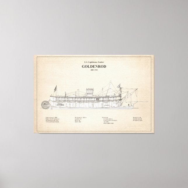Toile USCG Lighthouse Tender Goldenrod - SBD (Recto)